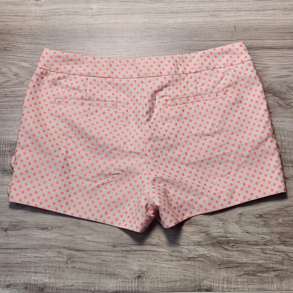 J.Crew Polka Dot Shorts Women's 6 Pink Coral Dressy Casual Preppy Summer Spring